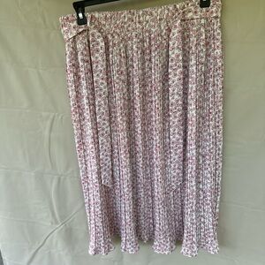 Alice Blue Pink Floral Pleated Maxi Skirt